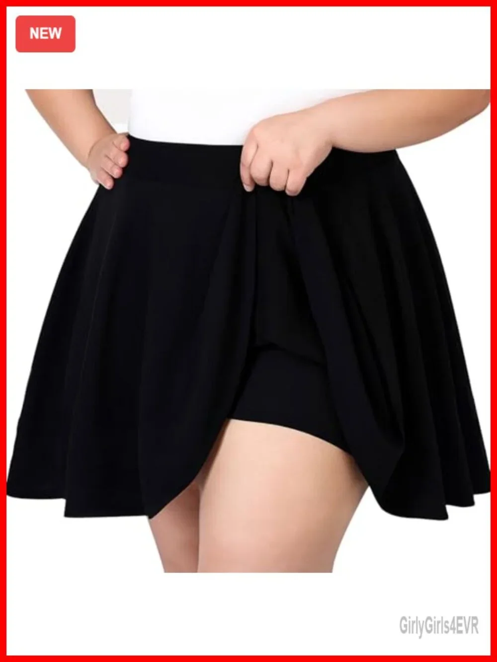 Plus Size High Waisted Pleated Tennis Skort with Built-in Shorts L-5XL Athletic